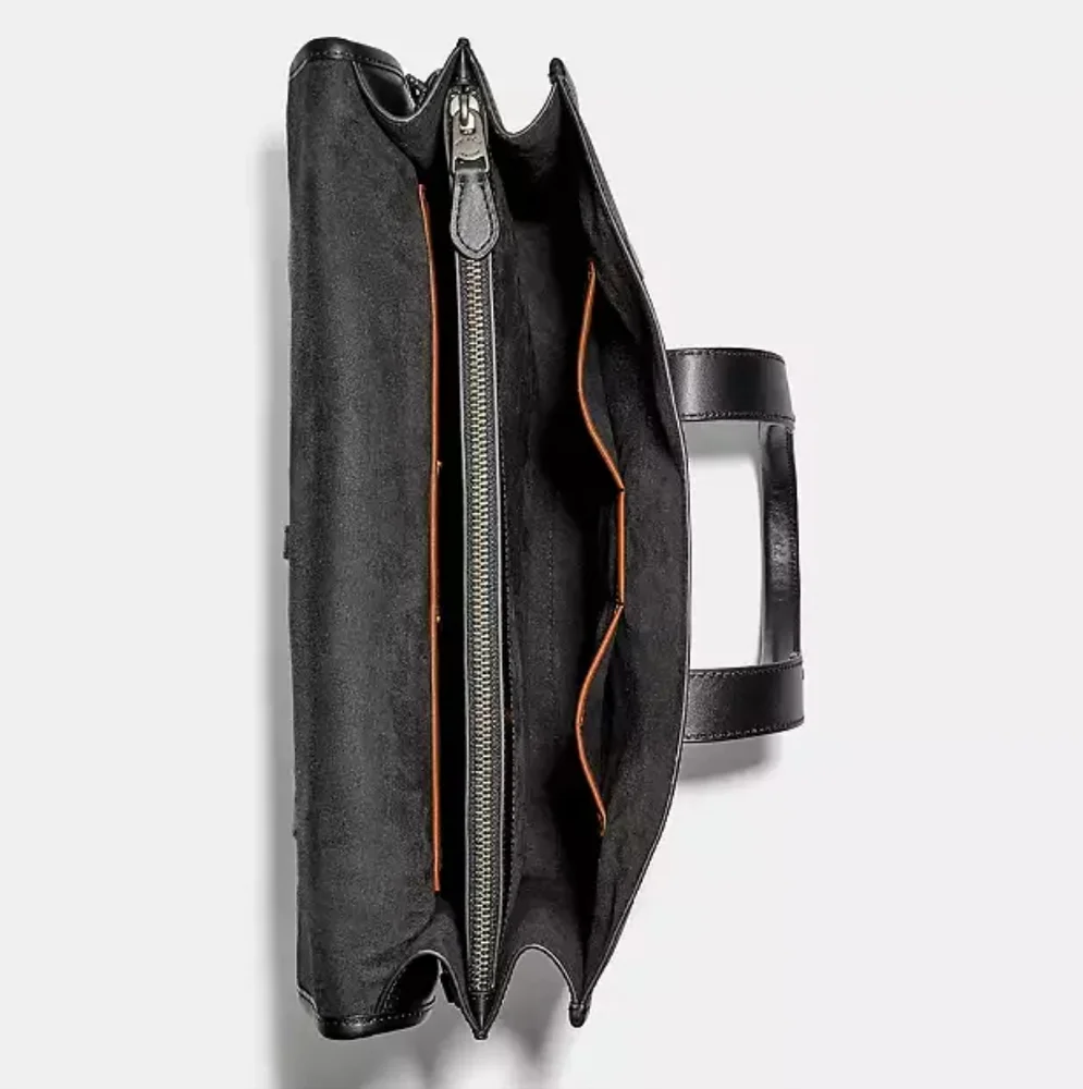 New! Gotham Portfolio Bag In Signature Canvas Color: Black Copper/Charcoal/Black - Picture 3 of 6